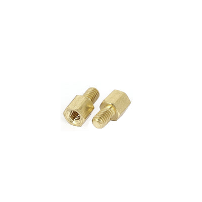 Harfington M4x6mm+6mm Male to Female Thread 0.7mm Pitch Brass Hex Standoff Spacer 10Pcs