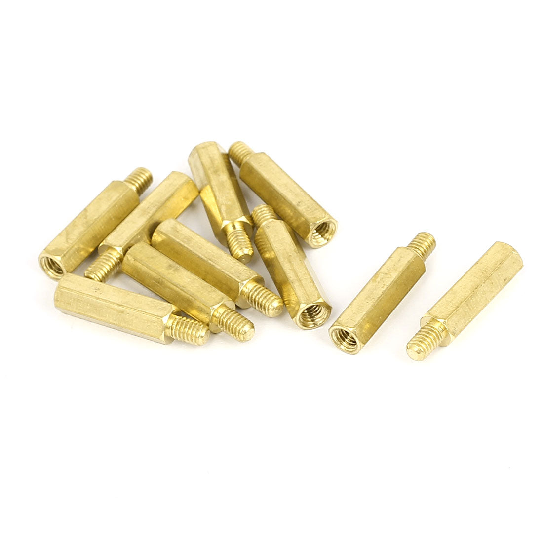Harfington M4x20mm+6mm Male to Female Thread 0.7mm Pitch Brass Hex Standoff Spacer 10Pcs