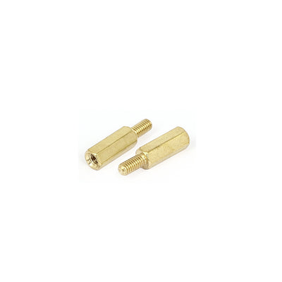 Harfington M4x12mm+6mm Male to Female Thread 0.5mm Pitch Brass Hex Standoff Spacer 10Pcs