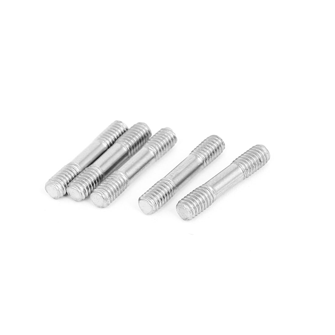 Harfington M4x20mm Stainless Steel Double End Threaded Stud Screw Bolt Silver Tone 5Pcs