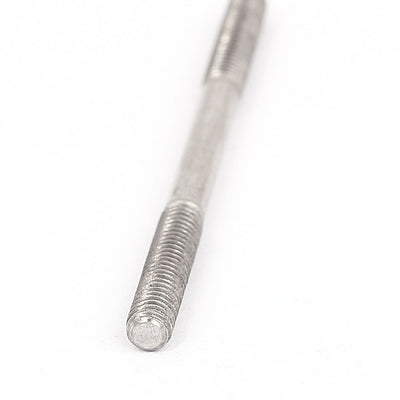 Harfington M4x60mm 304 Stainless Steel Double End Threaded Stud Screw Bolt Silver Tone 5Pcs