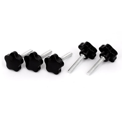 Harfington M8x45mm Thread 40mm Dia Star Head Screw Clamping Knob Grips 5Pcs