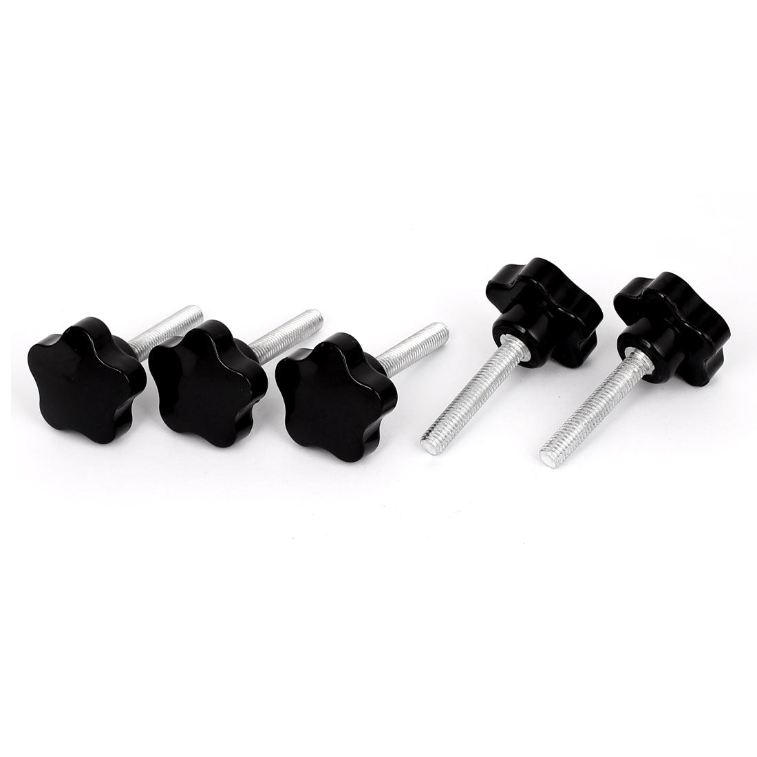 Harfington M8x45mm Thread 40mm Dia Star Head Screw Clamping Knob Grips 5Pcs