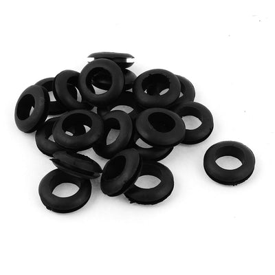 Harfington 16mm Dia Black Rubber Electrical Round Wire Grommets Gasket 20 Pcs