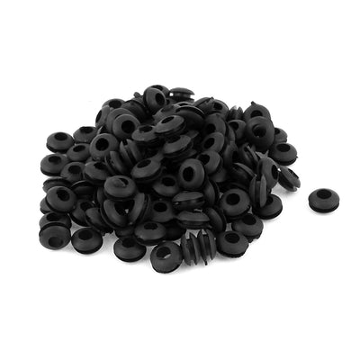 Harfington 130pcs 3mm Inner Dia Double Sides Rubber Wire Grommets Gasket Ring Cable Protector