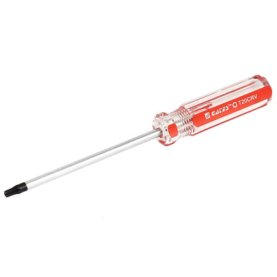 Harfington Clear Red Plastic Handle 4mm Tip T20 Magnetic Torx Security Screwdriver