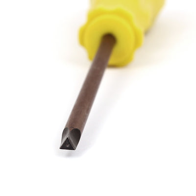 Harfington 100mmx3.5mm Plastic Grip S2 Steel Magnetic Triangle Screwdriver Yellow