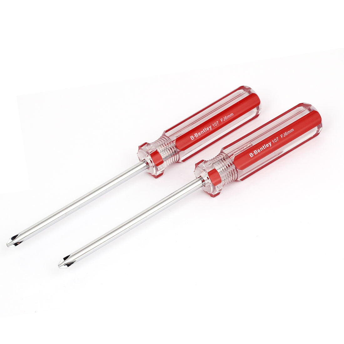 Harfington 6mmx100mm Shaft 6mm Magnetic Tip Plastic Handle Phillips Screwdriver 2pcs