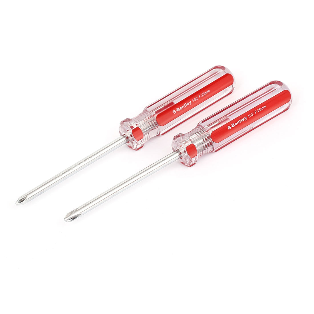 Harfington 5mmx75mm Shaft 5mm Magnetic Tip Plastic Handle Phillips Screwdriver 2pcs