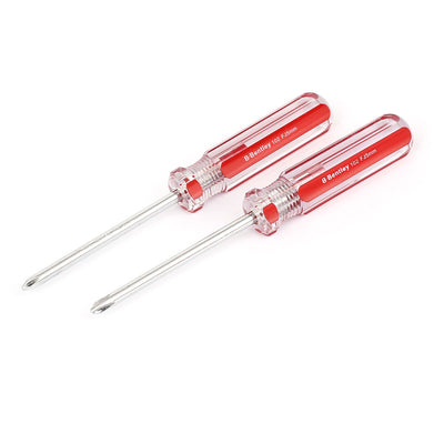 Harfington 5mmx75mm Shaft 5mm Magnetic Tip Plastic Handle Phillips Screwdriver 2pcs