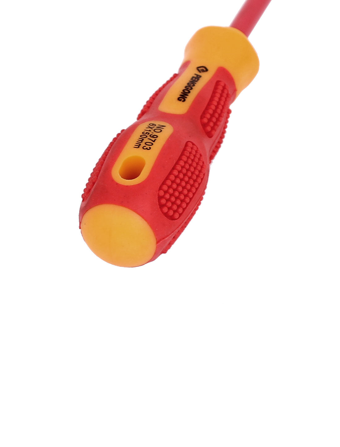 Harfington 6mmx150mm Shaft 6mm Magnetic Tip Rubber Coated Grip Slotted Flat Head Screwdriver