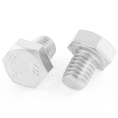 Harfington M8 x 10mm Metric 304 Stainless Steel Fully Threaded Hex Head Screw Bolt 10 Pcs