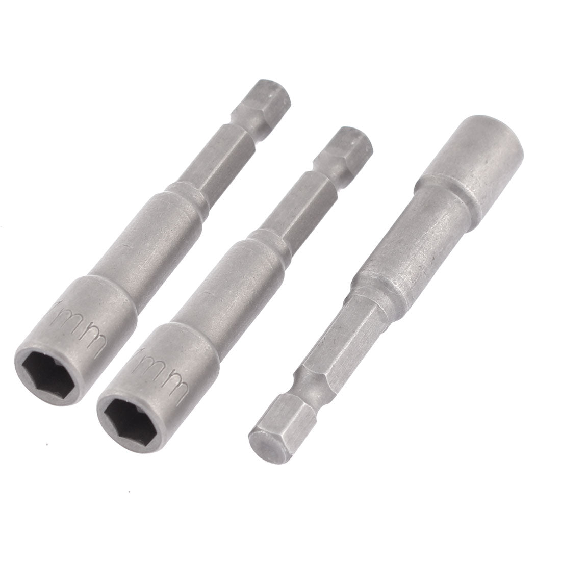 Harfington 3 Pcs 1/4" 6mm Hexagon Shank 7mm Hex Spanner Nut Driver Socket 65mm Long