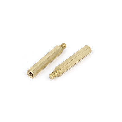Harfington M4x30+6mm Female/Male Thread Brass Hex Standoff Pillar Spacer Coupler Nut 25pcs