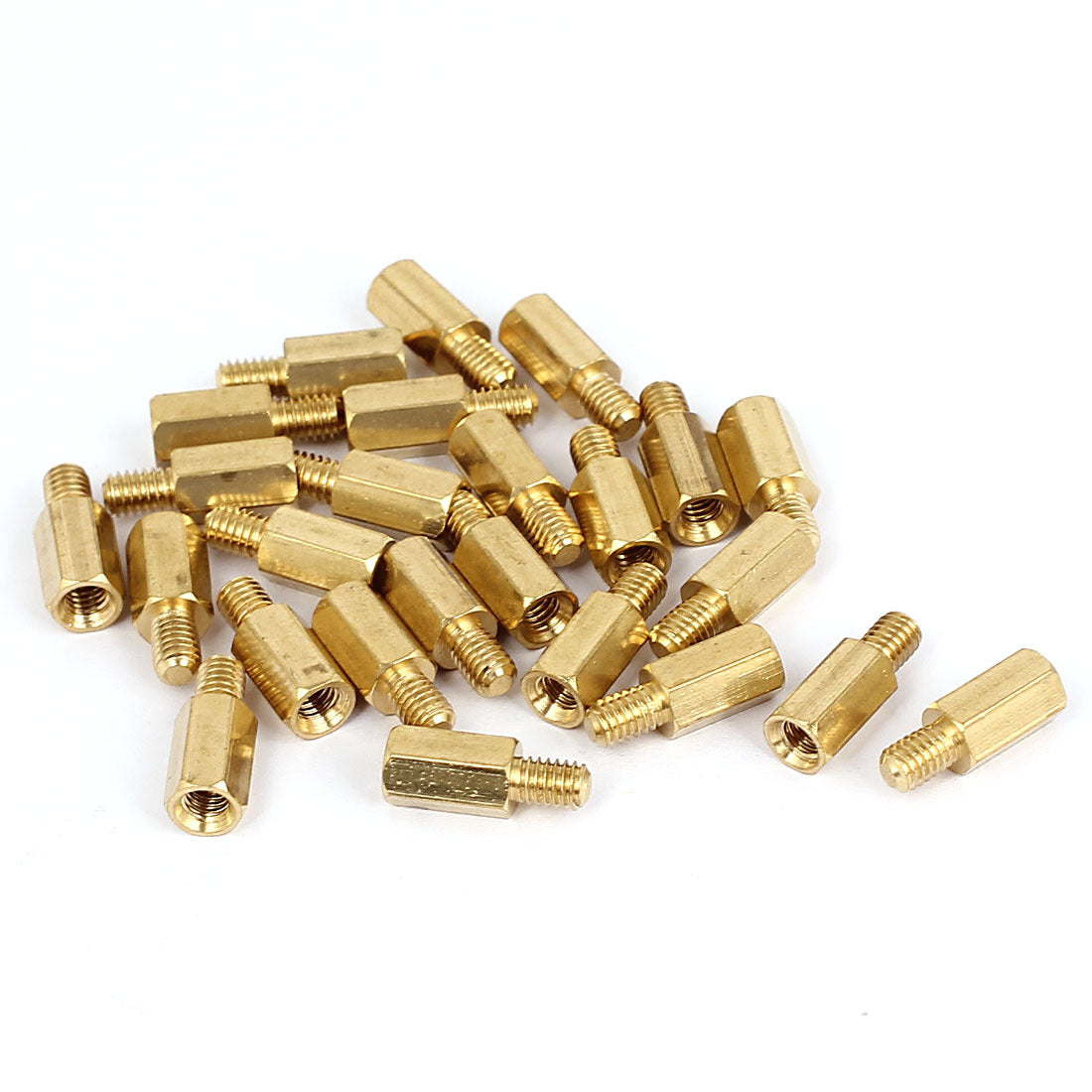 Harfington M4x10+6mm Female/Male Thread Brass Hex Standoff Pillar Spacer Coupler Nut 25pcs