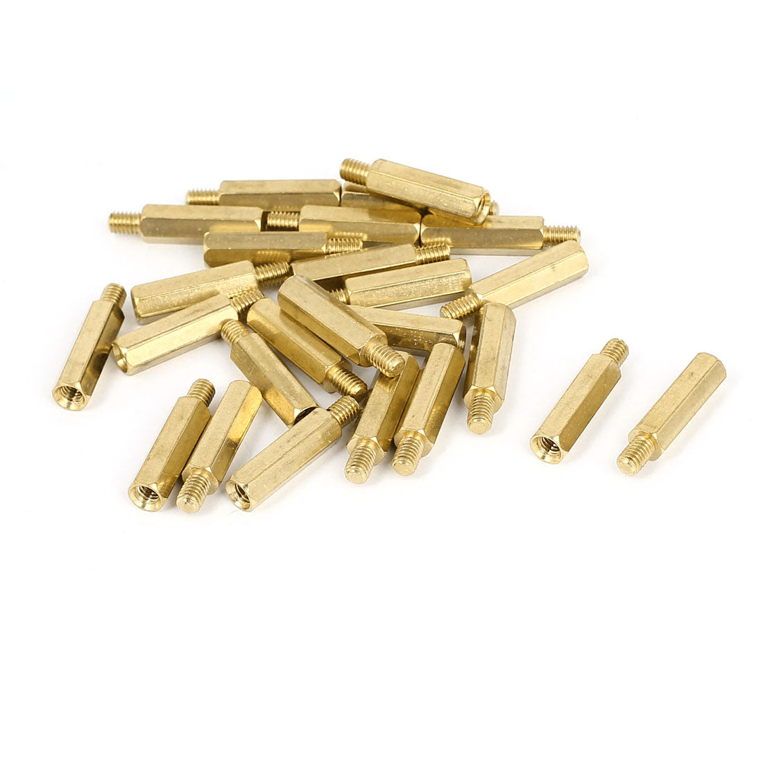 Harfington M4x20+6mm Female/Male Thread Brass Hex Standoff Pillar Spacer Coupler Nut 25pcs