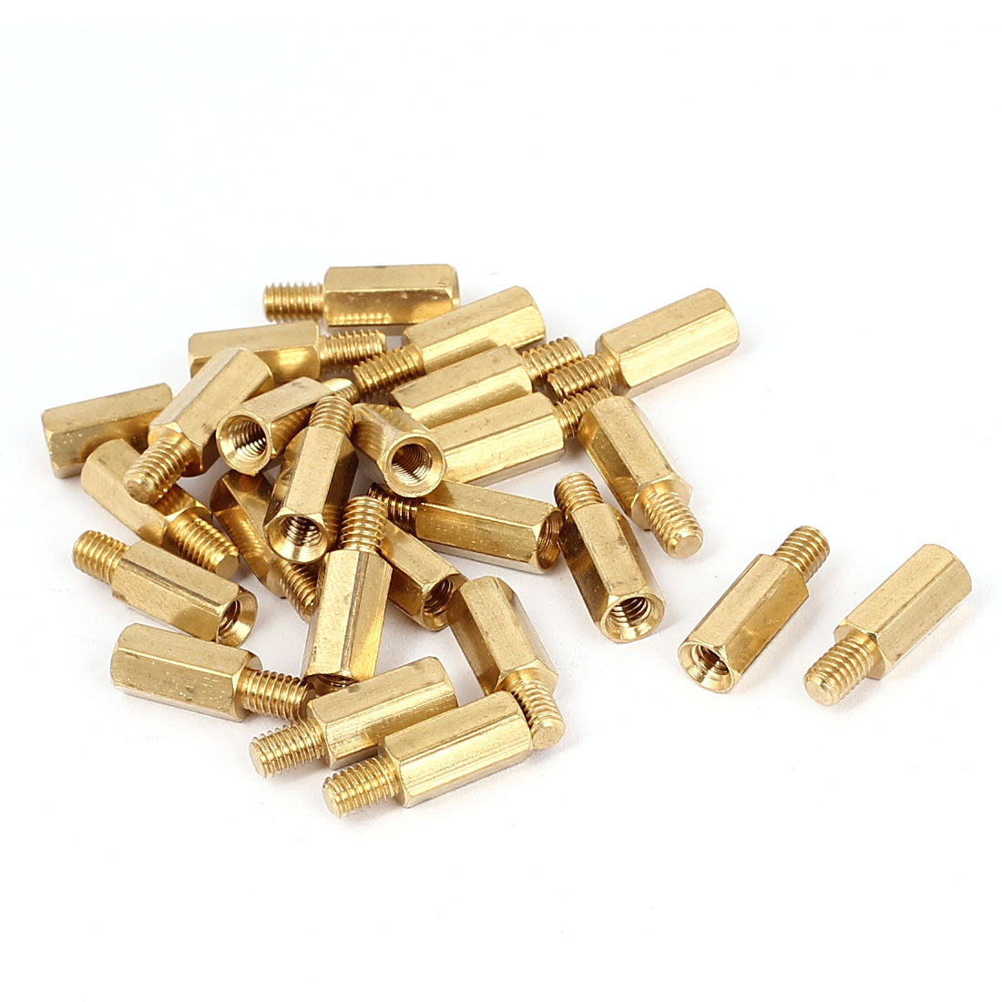 Harfington M4x12+6mm Female/Male Thread Brass Hex Standoff Pillar Spacer Coupler Nut 25pcs