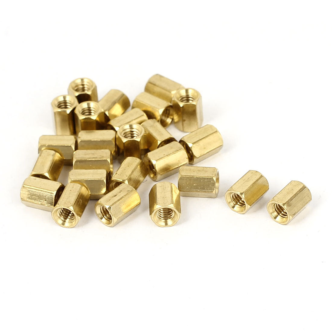 Harfington M4 x 8mm Female Threaded Brass Hex Standoff Pillar Rod Spacer Coupler Nut 25pcs