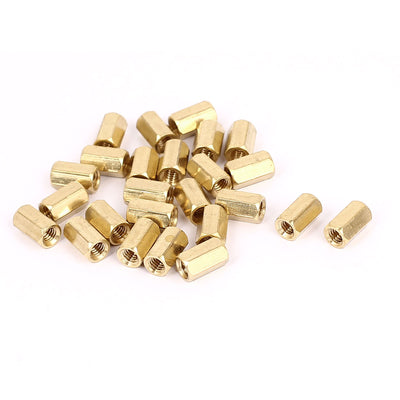 Harfington M4 x 10mm Female Thread Brass Hex Standoff Pillar Rod Spacer Coupler Nut 25pcs