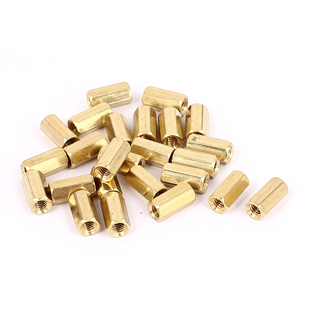 Harfington M4 x 12mm Female Thread Brass Hex Standoff Pillar Rod Spacer Coupler Nut 25pcs