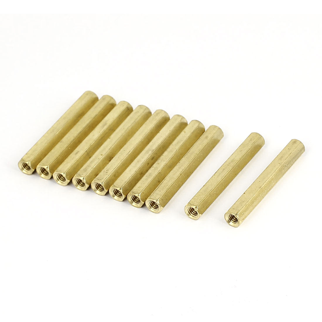 Harfington M4 x 40mm Female Thread Brass Hex Standoff Pillar Rod Spacer Coupler Nut 10pcs