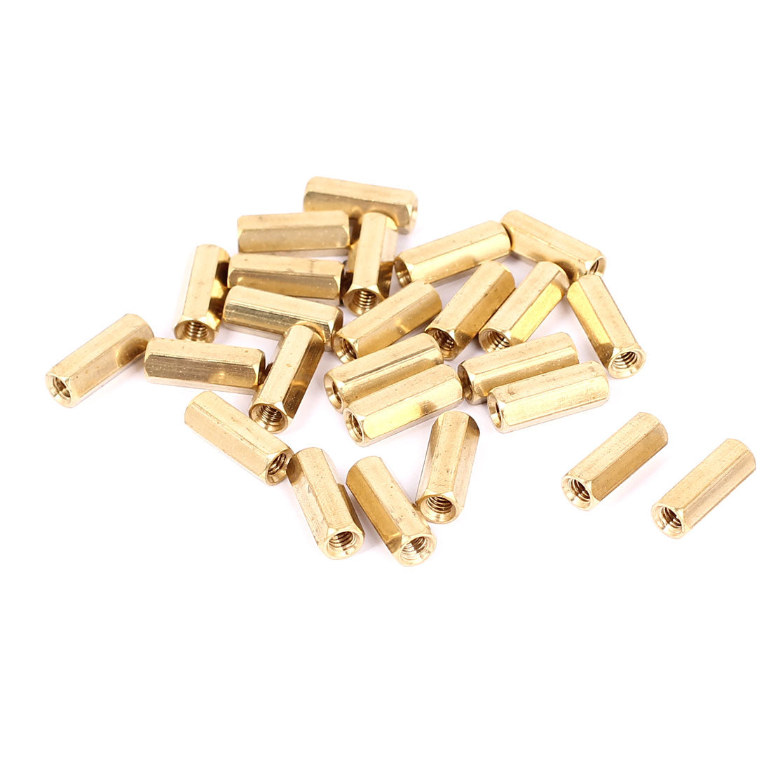 Harfington M4 x 16mm Female Thread Brass Hex Standoff Pillar Rod Spacer Coupler Nut 25pcs
