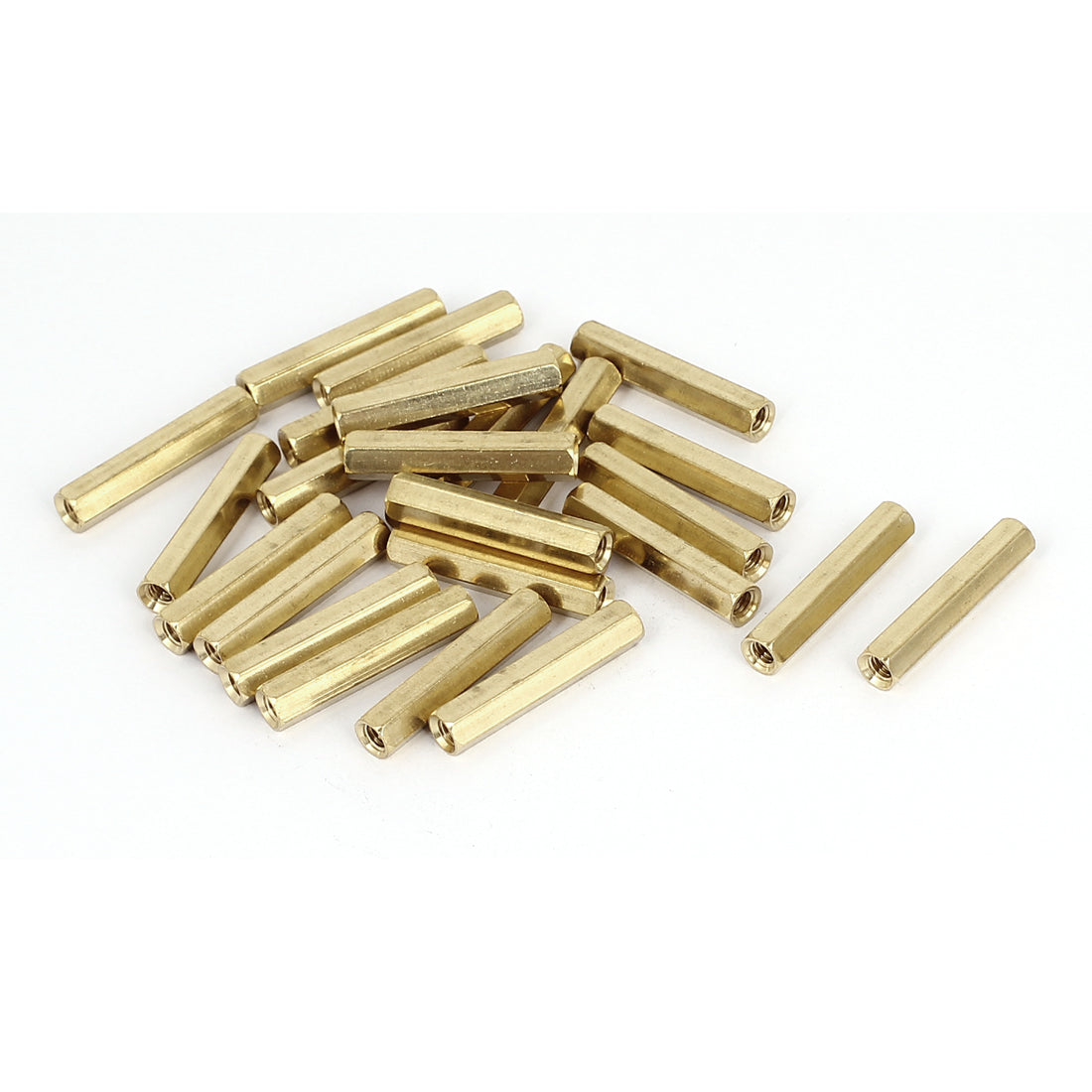 Harfington M4 x 30mm Female Thread Brass Hex Standoff Pillar Rod Spacer Coupler Nut 25pcs