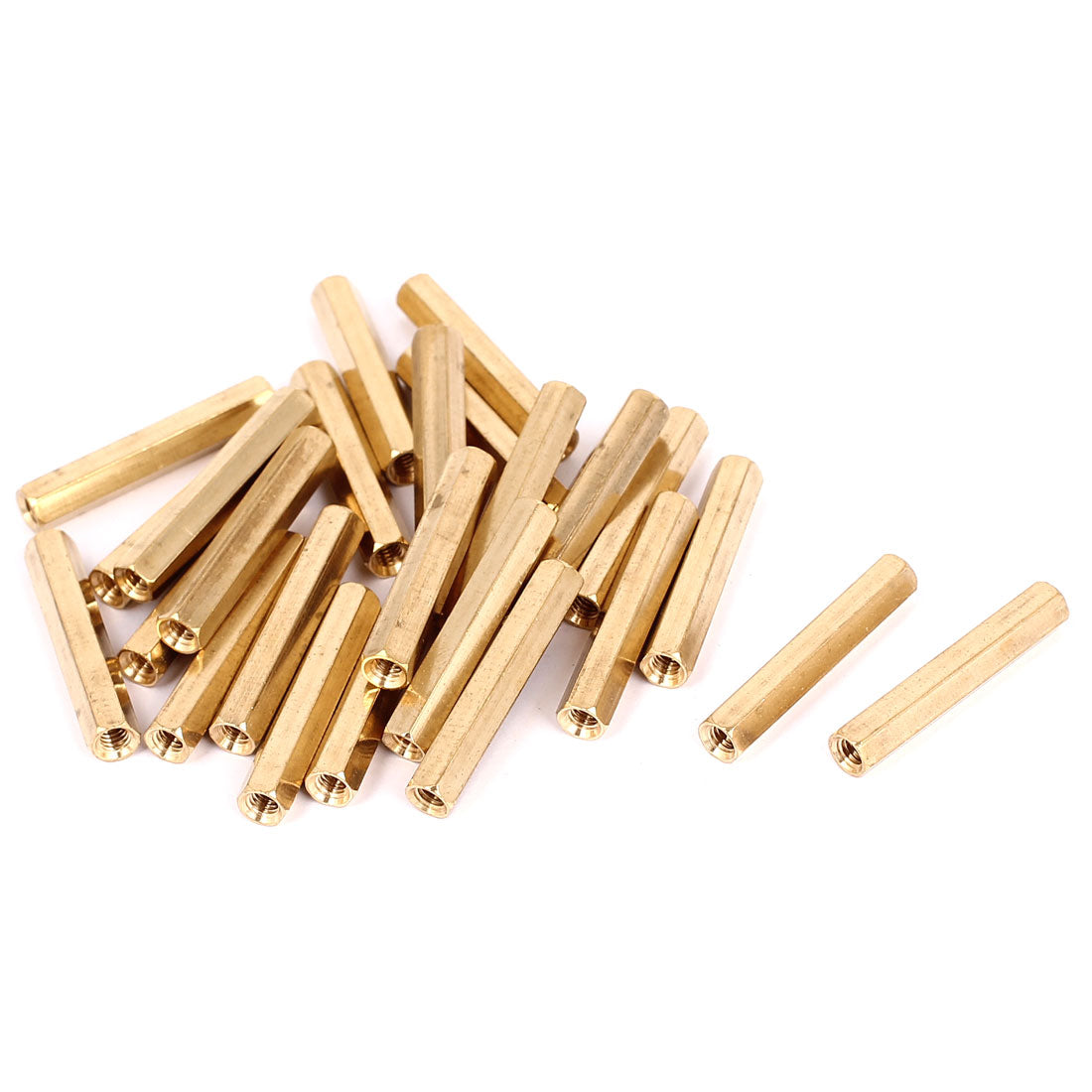 Harfington M4 x 35mm Female Thread Brass Hex Standoff Pillar Rod Spacer Coupler Nut 25pcs