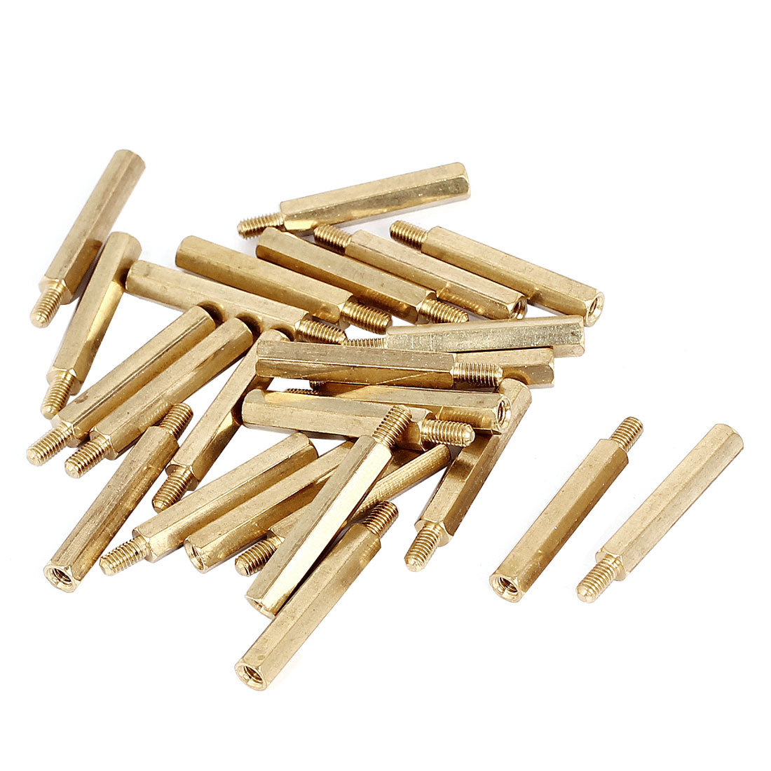 Harfington M3x25+6mm Female/Male Thread Brass Hex Standoff Pillar Spacer Coupler Nut 25pcs