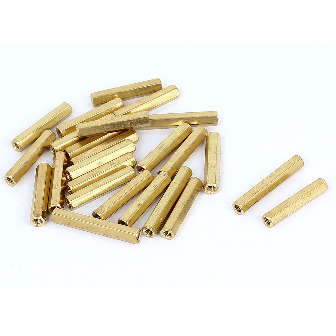 Harfington M3 x 25mm Female Thread Brass Hex Standoff Pillar Rod Spacer Coupler Nut 25pcs