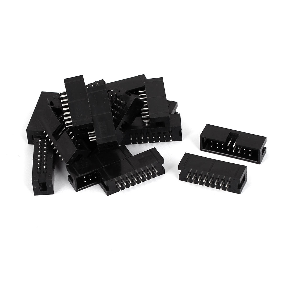 Harfington 18pcs 2.54mm Pitch 2x8 16-Pin Box Header IDC Socket Straight Male Connector