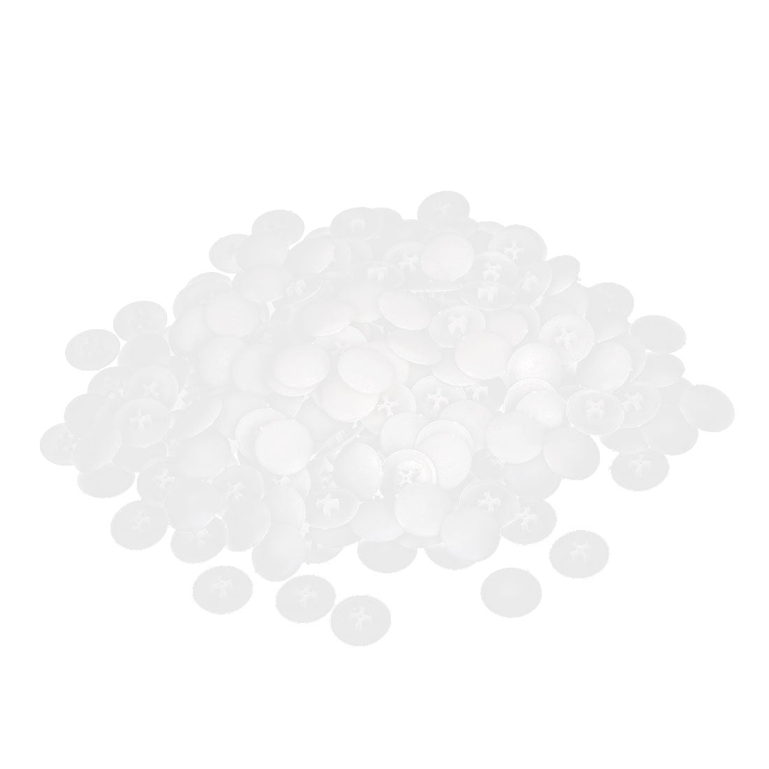Harfington 17mm Dia White Plastic Round Caps Furniture Press Fit Bolts Screws Cover 300Pcs