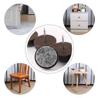 Harfington 17mm Dia Table Leg Floor Felt Pad Skid Glide Slide DIY Nail Protectors 80Pcs