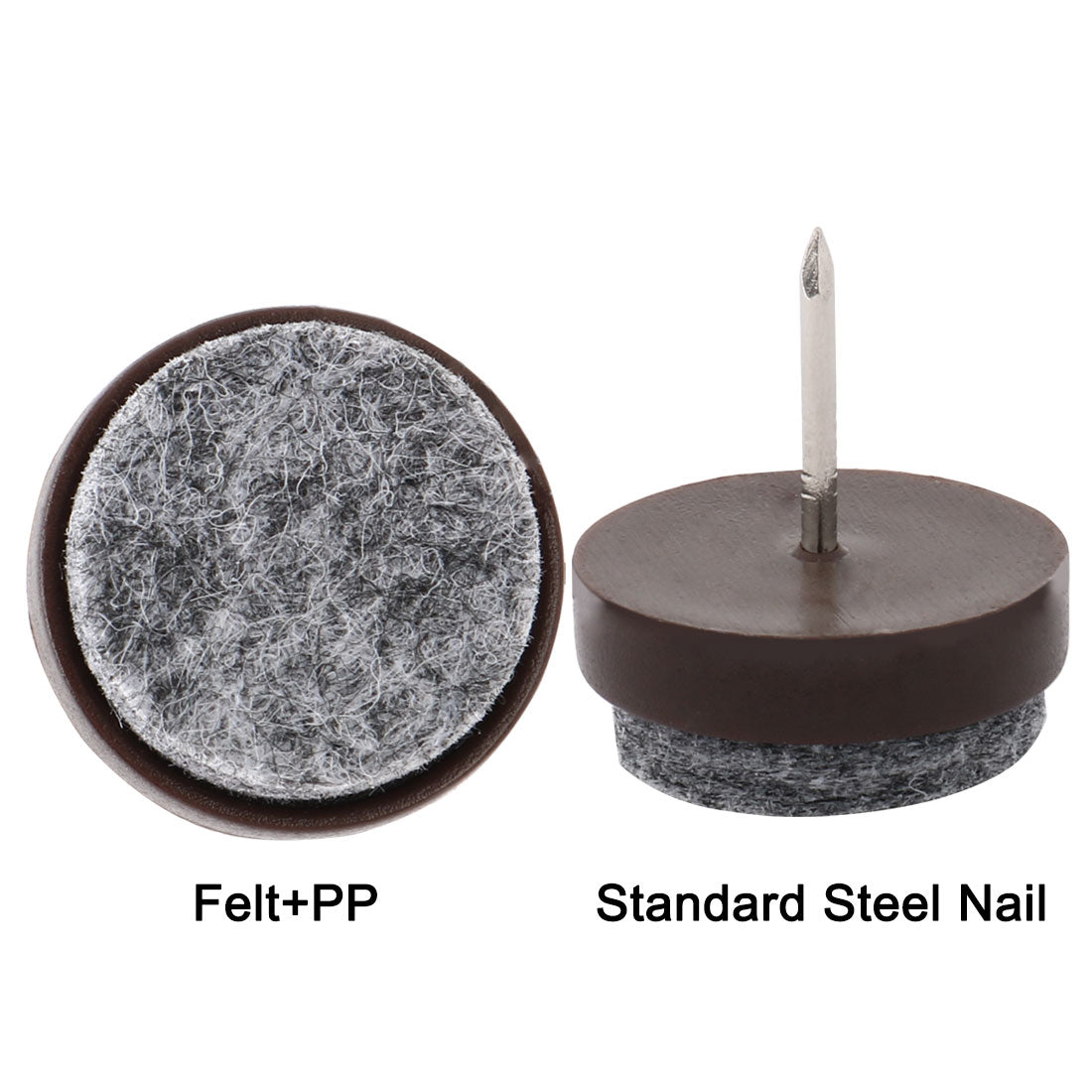 Harfington 17mm Dia Table Leg Floor Felt Pad Skid Glide Slide DIY Nail Protectors 80Pcs