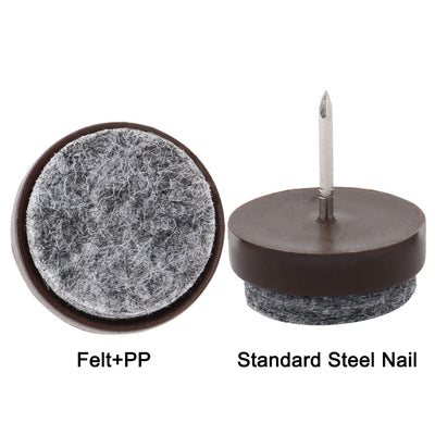 Harfington 17mm Dia Table Leg Floor Felt Pad Skid Glide Slide DIY Nail Protectors 80Pcs
