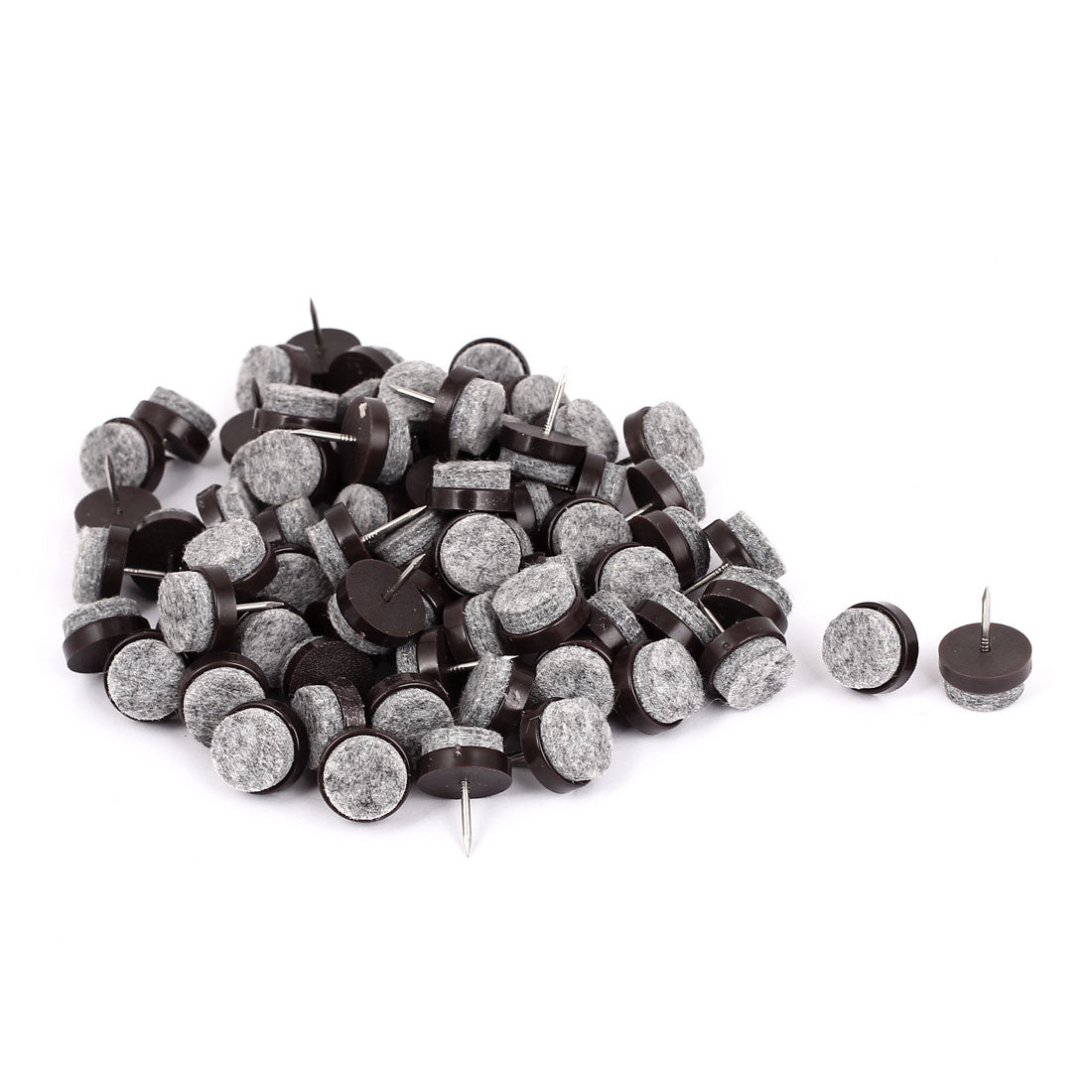 Harfington 17mm Dia Table Leg Floor Felt Pad Skid Glide Slide DIY Nail Protectors 80Pcs
