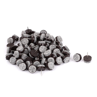 Harfington 17mm Dia Table Leg Floor Felt Pad Skid Glide Slide DIY Nail Protectors 80Pcs