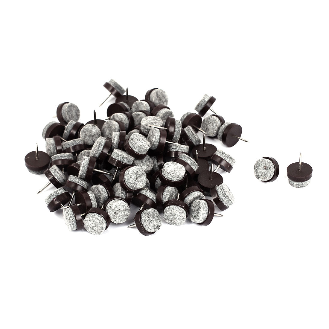 Harfington 17mm Dia Table Leg Floor Felt Pad Skid Glide Slide DIY Nail Protectors 100Pcs