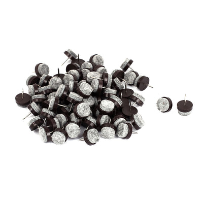 Harfington 17mm Dia Table Leg Floor Felt Pad Skid Glide Slide DIY Nail Protectors 100Pcs