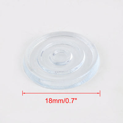 Harfington 18mm Dia Round Clear Plastic Non-slip Glass Table Mat Pad Cushion 20Pcs
