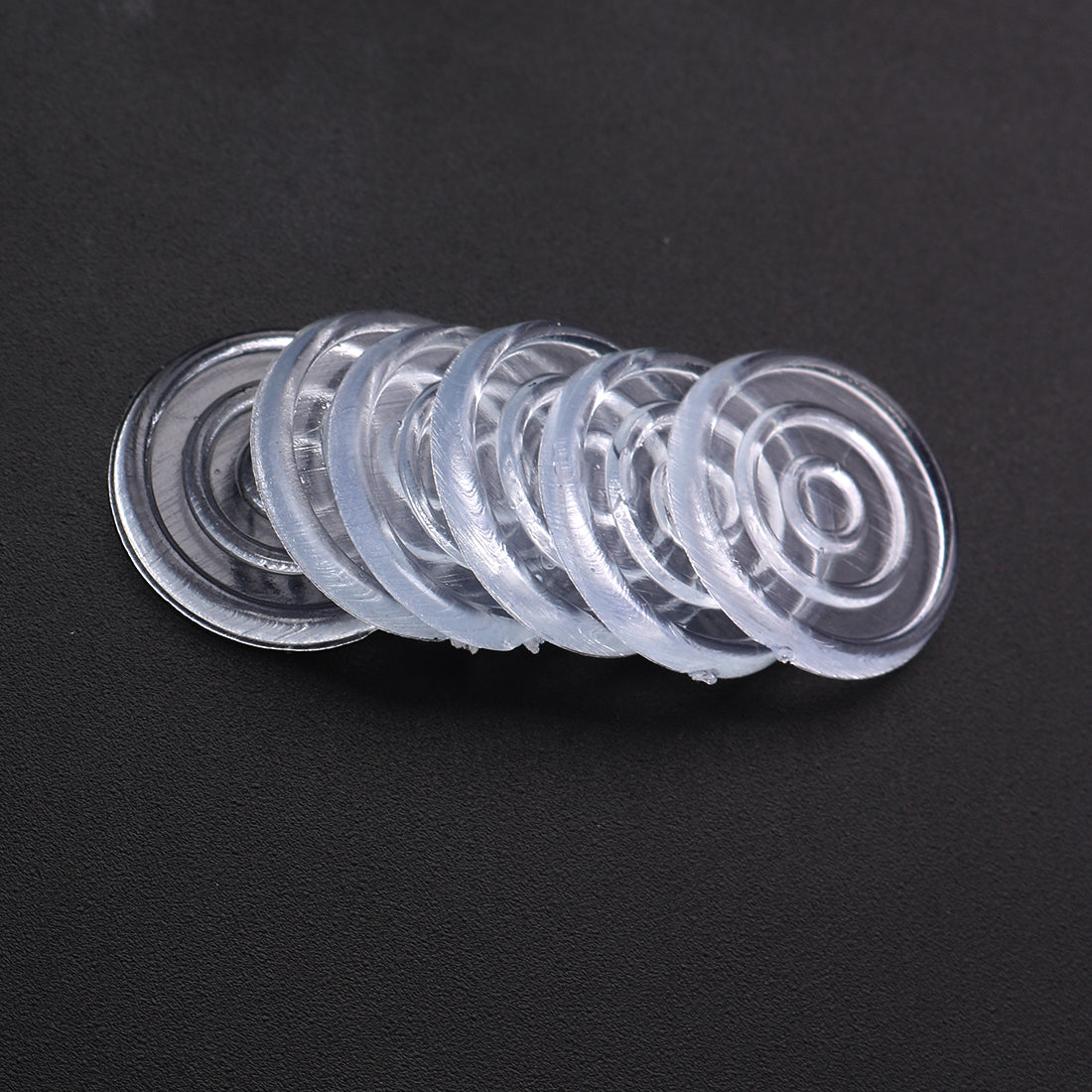 Harfington 18mm Dia Round Clear Plastic Non-slip Glass Table Mat Pad Cushion 20Pcs