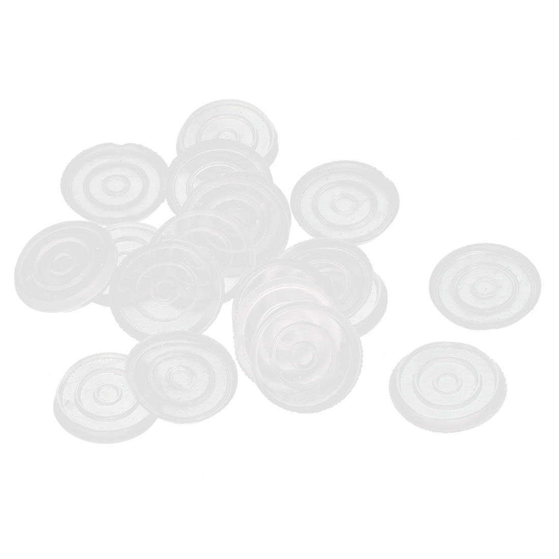 Harfington 18mm Dia Round Clear Plastic Non-slip Glass Table Mat Pad Cushion 20Pcs
