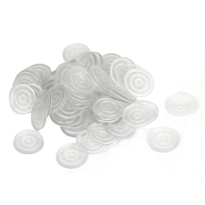 Harfington 18mm Dia Round Clear Plastic Non-slip Glass Table Dash Mat Pad Cushion 50Pcs
