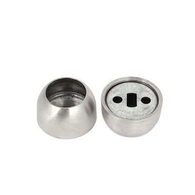 Harfington 19mm Dia Closet Rod Metal Flange Round Socket Holder Bracket 2pcs