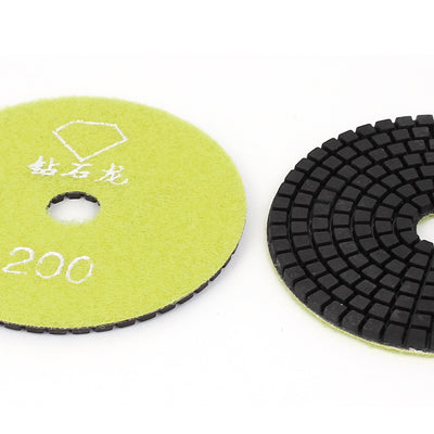 Harfington Granite Marble Concrete 200 Grit 4" Dia Wet Diamond Polishing Pads Yellow 10pcs