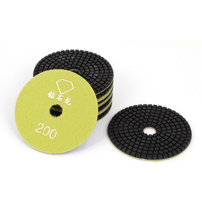 Harfington Granite Marble Concrete 200 Grit 4" Dia Wet Diamond Polishing Pads Yellow 10pcs