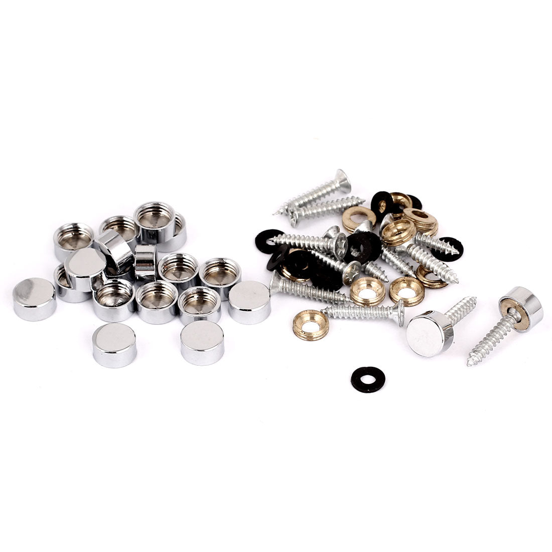 Harfington 10mm Dia Advertising Glass Tea Table Decorative Metal Mirror Screw Nails 20Pcs