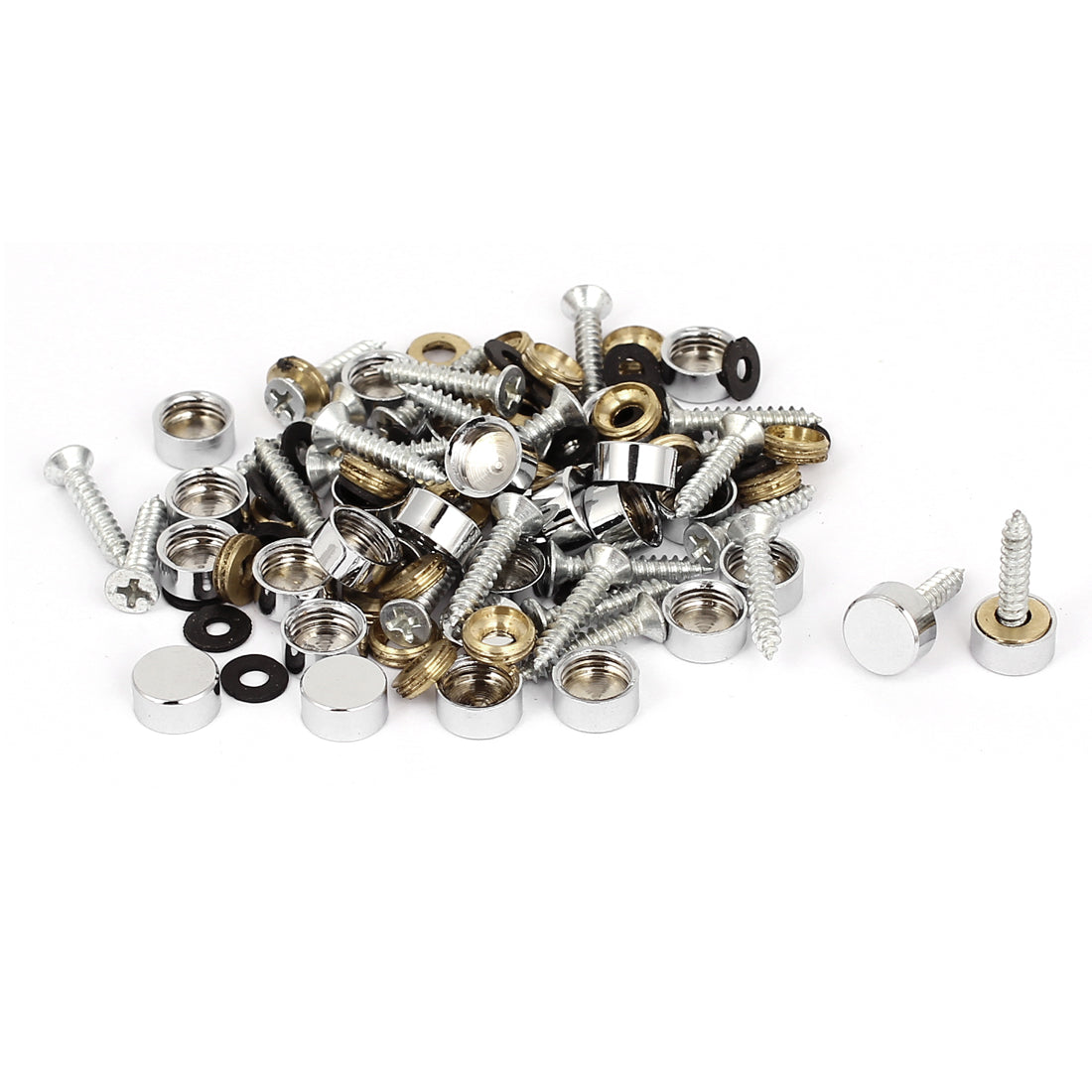 Harfington 10mm Dia Advertising Glass Tea Table Decorative Metal Mirror Screw Nails 40Pcs