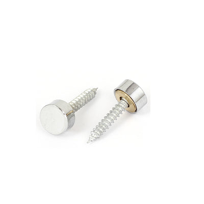 Harfington 10mm Dia Advertising Glass Tea Table Decorative Metal Mirror Screw Nails 4Pcs