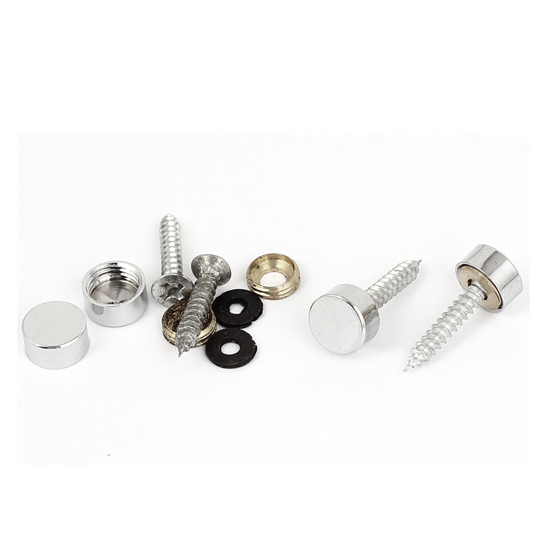 Harfington 10mm Dia Advertising Glass Tea Table Decorative Metal Mirror Screw Nails 4Pcs